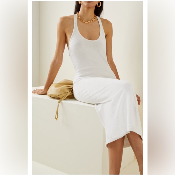NWT Third Form White Past Time Cotton Knit Midi Dress Sz Large - Picture 1 of 10